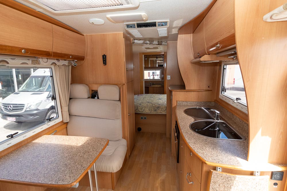 View to the rear inside the Sunliner Eurospa Motorhome