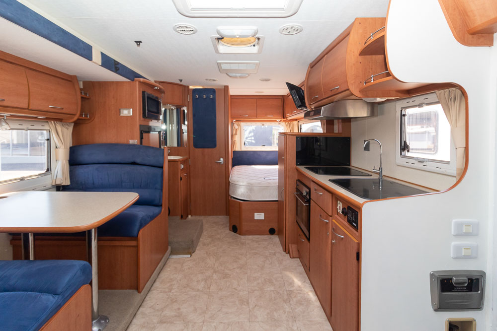 View to the rear of the Winnebago Freewind