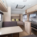 Internal view to the front of the Coromal Appeal 647 caravan
