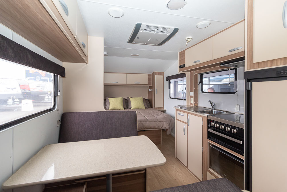 Internal view to the front of the Coromal Appeal 647 caravan