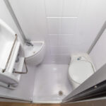 Shower recess and toilet in the Coromal Appeal 647 caravan