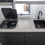 Sink and cooking facilities in the Summer Life RV Xplorer 17.5 Caravan