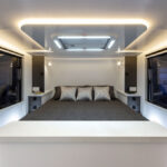 Master bed in the Sunliner Houston 5H461 5th Wheeler
