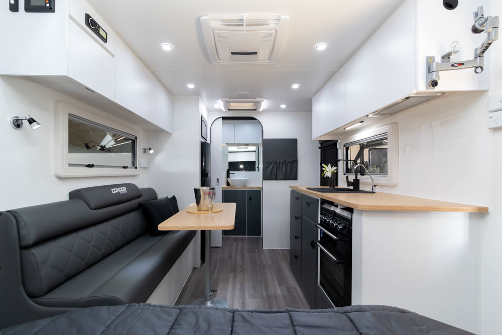 internal view to the rear of the Signature Bluewave Caravan