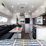 Internal view to the rear inside the Condor Bluewave 18'4 caravan