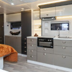 Kitchen and storage options in the Sunliner Switch S494G motorhome