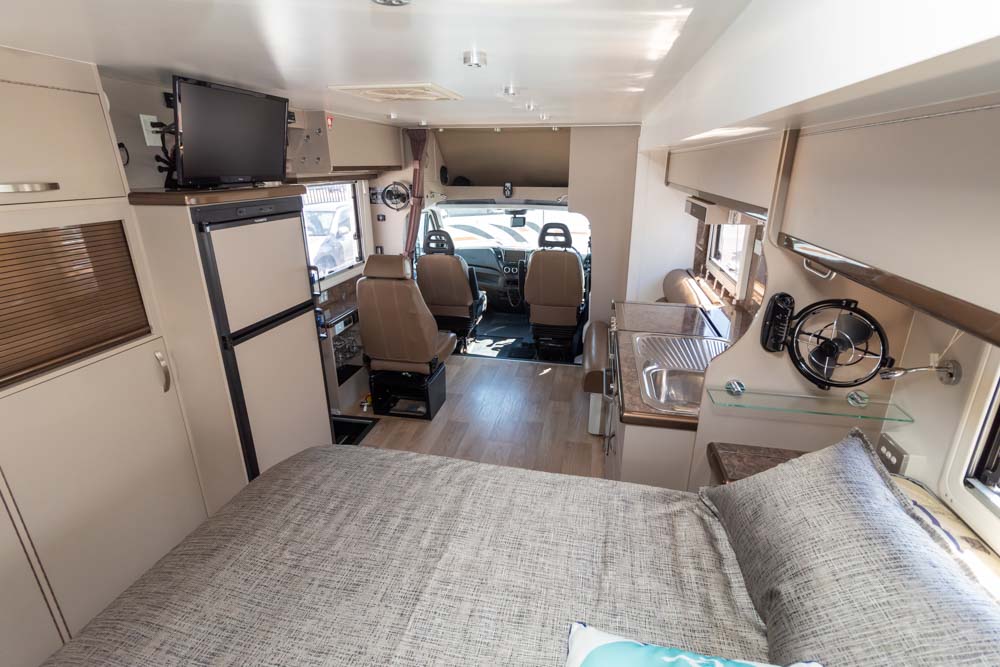 view to the front inside the Paradise Inspiration Black Edition motorhome