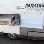 BBQ and picnic table on the Paradise Inspiration Black Edition motorhome