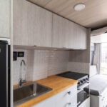 Kitchen facilities in the Custom Campervan Conversion