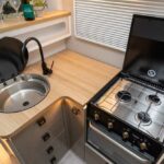 Kitchen facilities in the Sunliner Olantas O451 Motorhome