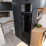 Fridge, microwave and Wardrobe in the Sunliner Olantas O451 Motorhome