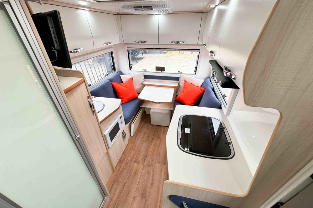 Internal view to the rear of the Suncamper Sherwood E Series motorhome