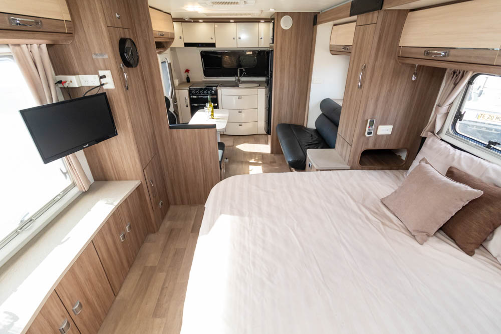 view to the front inside the Jayco Silverline 21.65-4 caravan