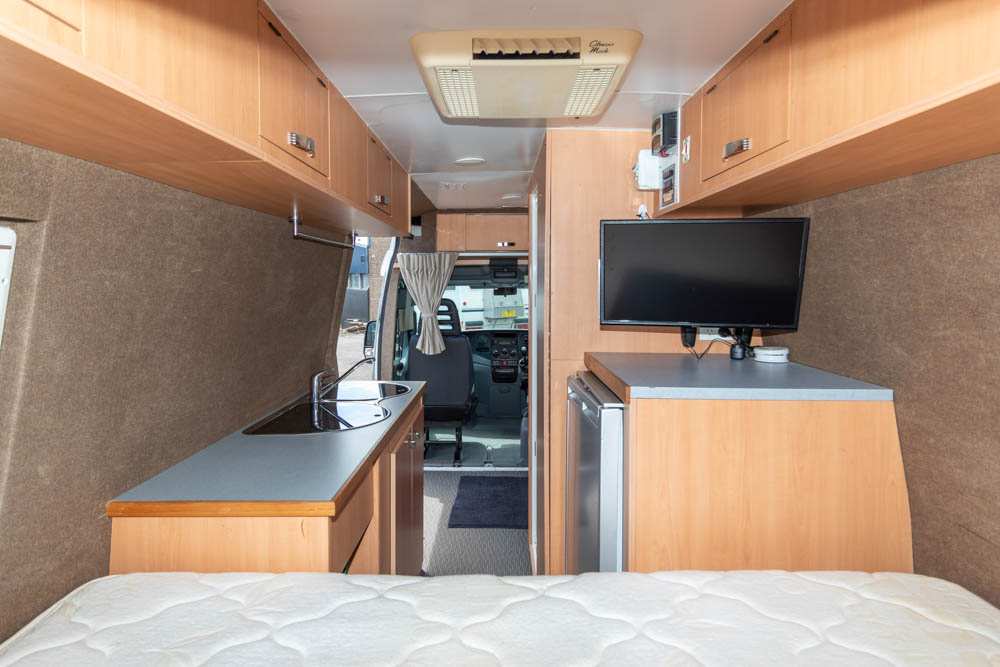 view to the front inside the Getaway Campervan
