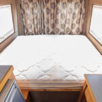 master bed in the Getaway Campervan