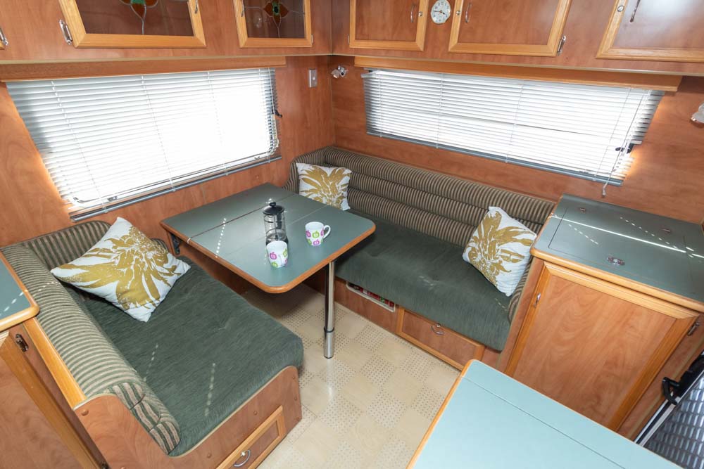 Lounge area in the Regal RSV Caravan