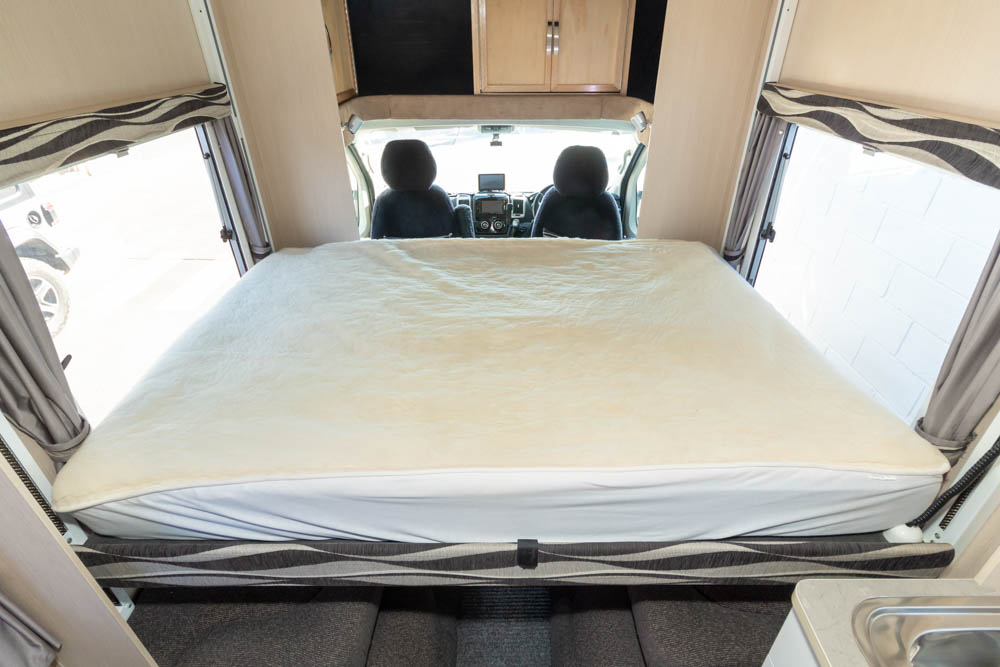 Electric drop-down bed in the Sunliner Pinto 1 Motorhome