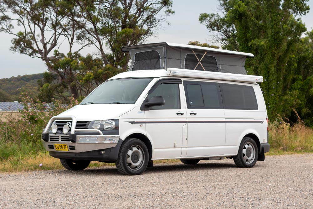 external view of the Frontline Pop Top Campervan