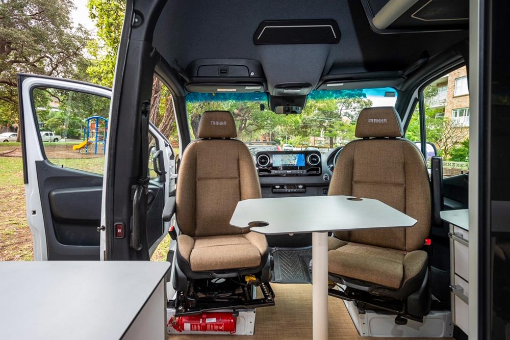 Dinette in the Trakka Jabiru J2 Campervan