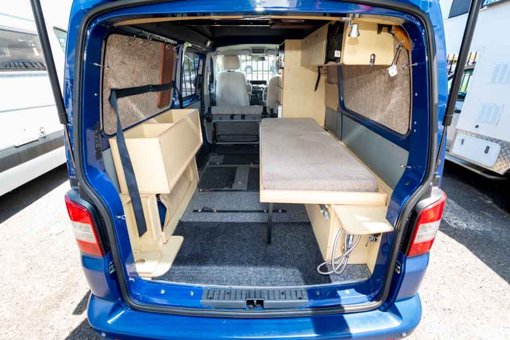 Looking to the front inside the Macron Pop Top Campervan