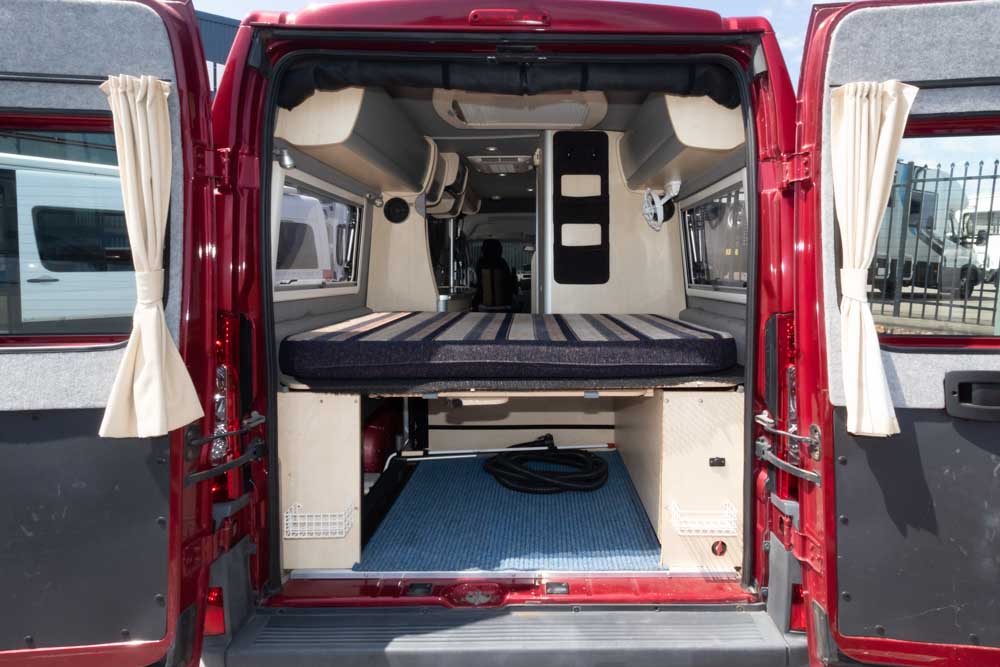 Looking to the front inside the Trakka Torino Campervan