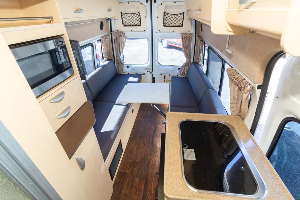 Looking to the rear inside the Kea Freedom Campervan