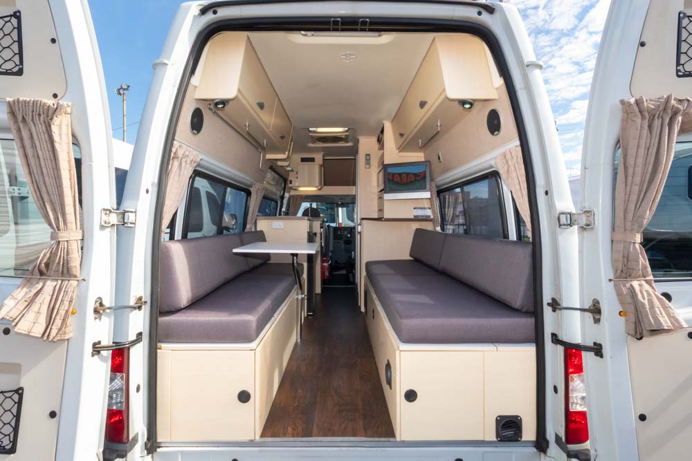 Looking to the front inside the Kea Freedom Campervan