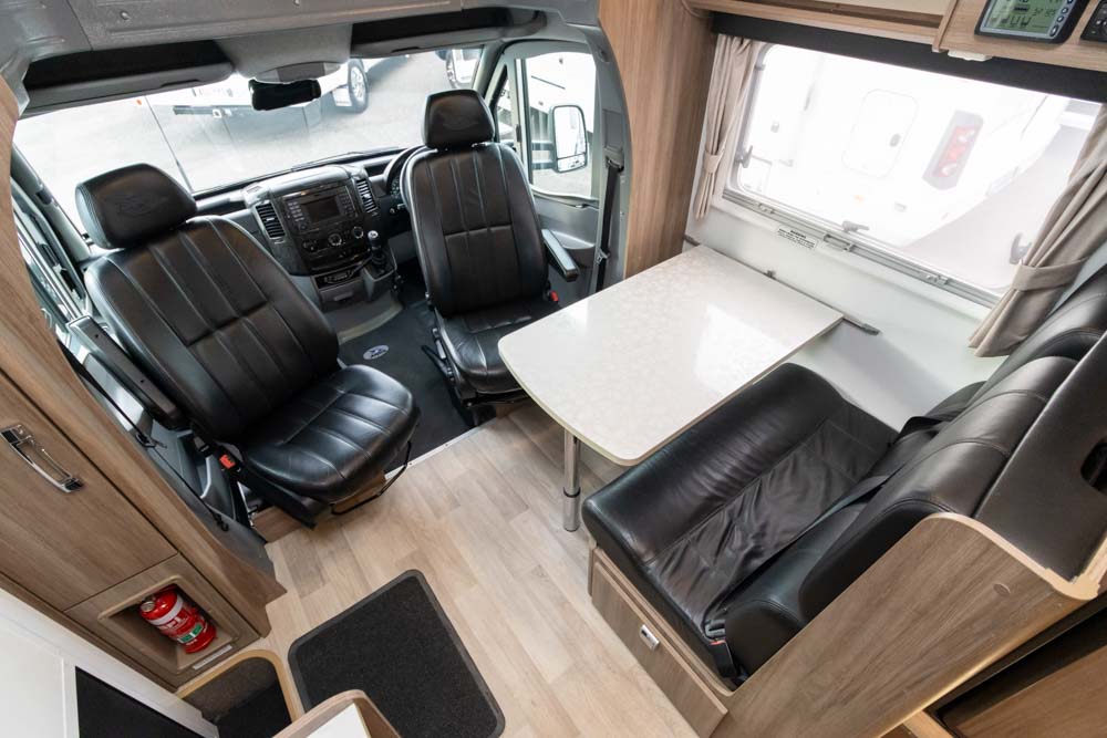lounge and dining area in the Jayco Optimum MS.25-3 motorhome