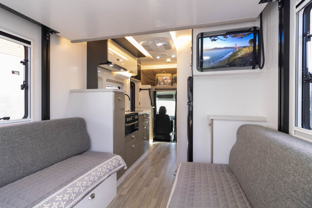 Looking to the front inside the Sunliner Switch S-441 Motorhome