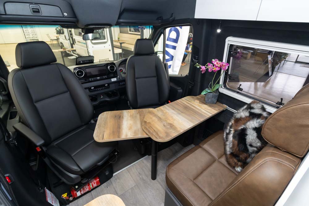 Dining and lounge area in the 4×4 Avida Explorer LX Campervan