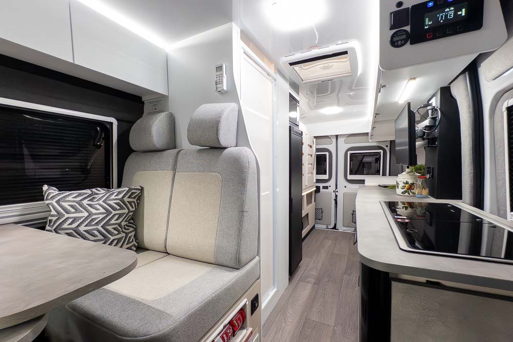 Looking to the rear inside the Avida Trek Campervan