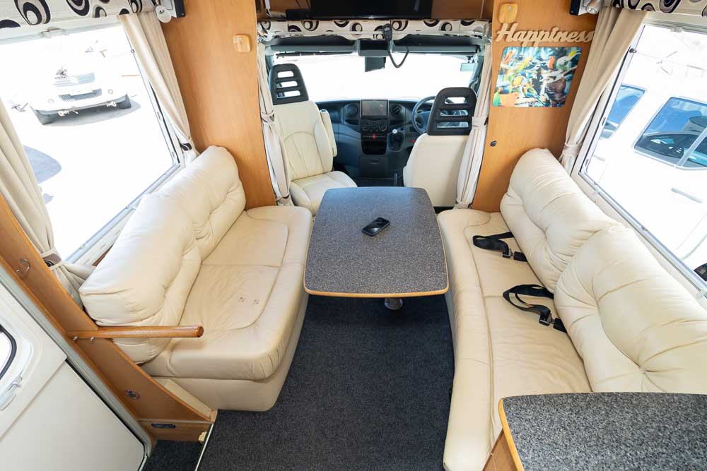 front living area in the Sunliner Sunrise Motorhome