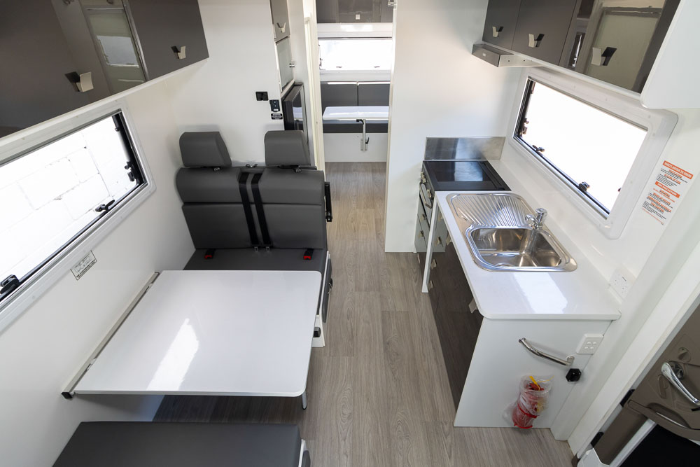 Looking to the rear inside the 2024 Winnebago Burleigh Motorhome