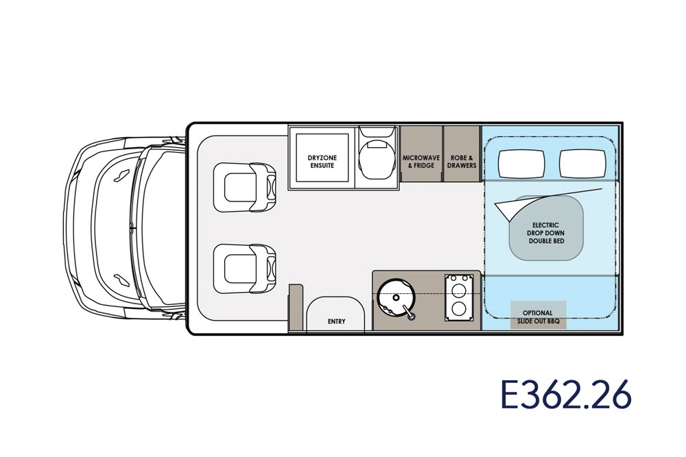 Sunliner Ekho E362.26 Motorhome Floor Plan