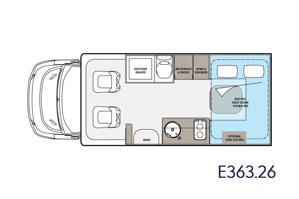 Sunliner Ekho E363.26 Motorhome Floor Plan