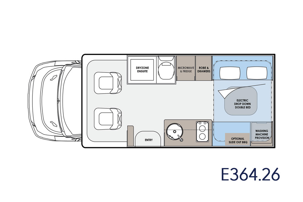 Sunliner Ekho E364.26 Motorhome Floor Plan