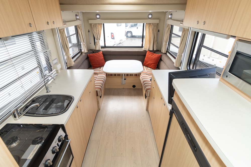 Looking to the rear inside the Talvor Macleay Motorhome