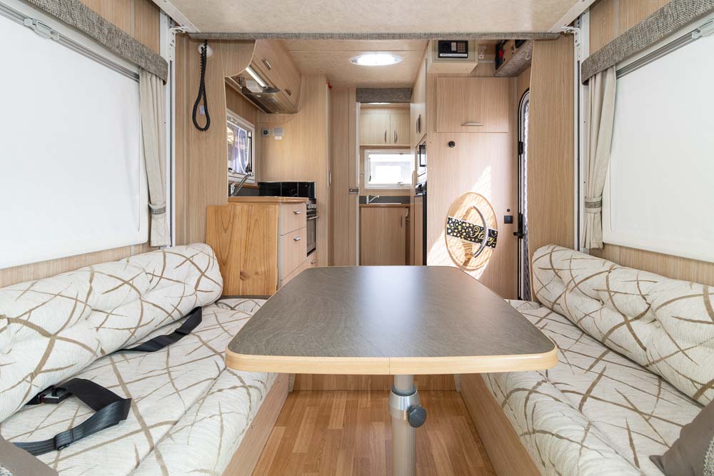 Looking to the rear inside the Sunliner Pinto 412 Motorhome