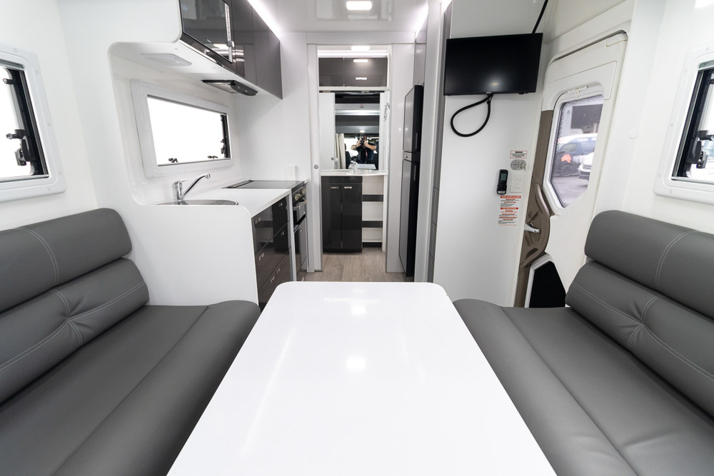 Looking to the rear inside the Windsor Daintree Motorhome