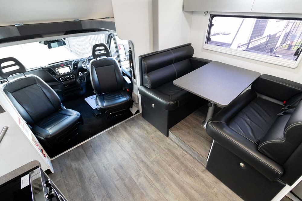 Leather upholstered seating in the Avida Esperance C7834SL motorhome